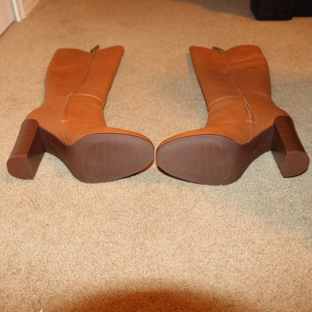 Kenneth Cole Knee High Leather Boots - Sz 9M Tan - Picture 4 of 4